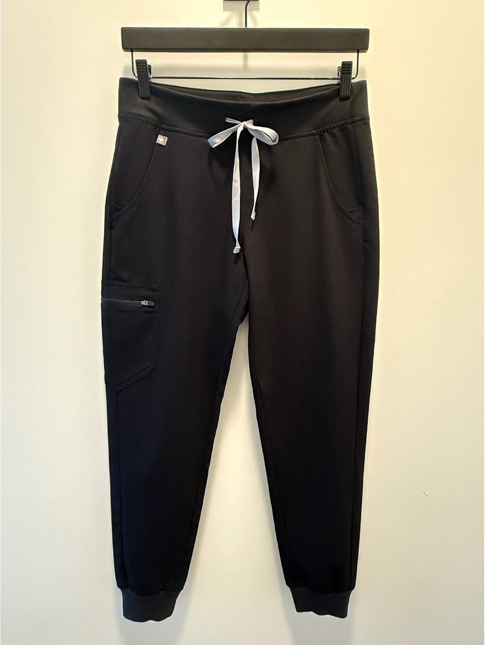 FIGS Black Jogger Medical Scrubs with Drawstring Waist and Side Pocket | Size S